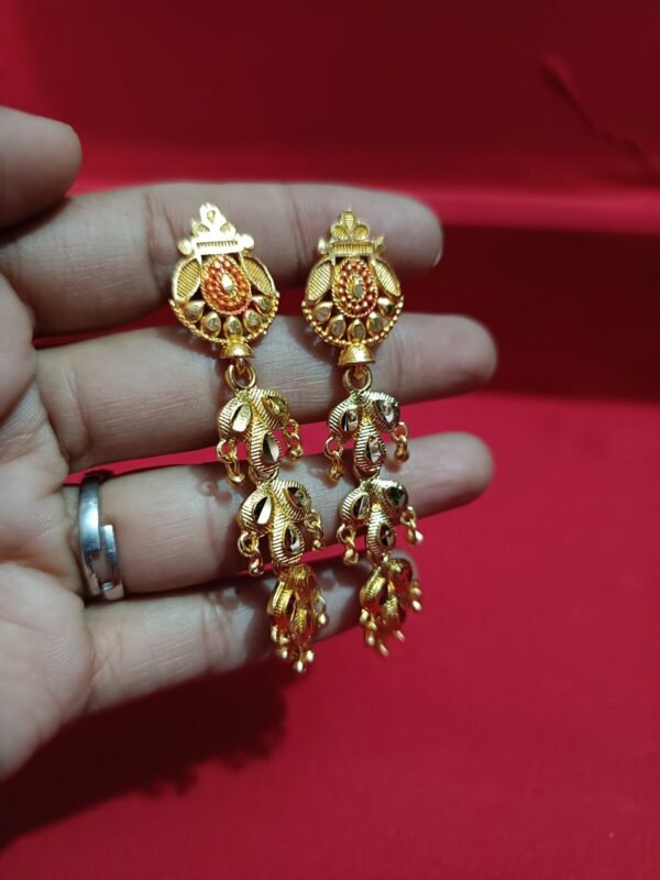 Trendy One Gram Gold and Micron Plated Brass Traditional South Screw Back Earring