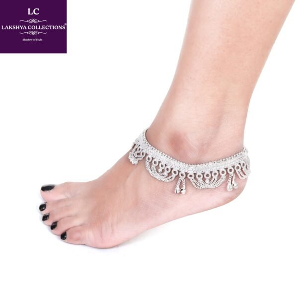 Beautiful Indian Traditional Silver Plated Partywear Payal Pajeb Anklets For Women And Girls