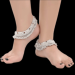 Indian Traditional Screw Anklets Payal Pair for Women Girls with Attached Ghungroo - Fashion Designer Barefoot Foot Imitation Jewellery