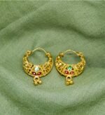 One Gram Gold Plated Plain Earrings Traditional Jewelery Designer Hanging Forming Earrings for Women and Girls