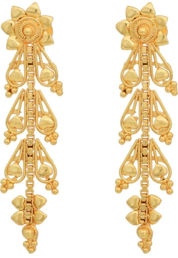 Indian Traditional Beautiful One Gram Gold Plated Earrings For Women And Girls