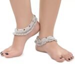 Indian Traditional Screw Anklets Payal Pair for Women Girls with Attached Ghungroo - Fashion Designer Barefoot Foot Imitation Jewellery