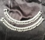 Indian Traditional White Metal Anklets Payal Pair for Women Girls with Attached Ghungroo – Fashion Designer Barefoot Foot Imitation Jewellery