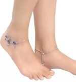 Beautiful Indian Traditional Silver Plated Peacock Design Partywear Payal Pajeb Anklets For Women And Girls