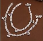 Beautiful Indian Traditional Silver Plated Partywear Payal Pajeb Anklets For Women And Girls