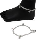 Beautiful Indian Traditional Silver Plated Partywear Payal Pajeb Anklets For Women And Girls