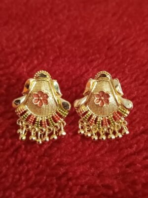 Trendy One Gram Gold and Micron Plated Brass Traditional South Screw Back Stud Earring