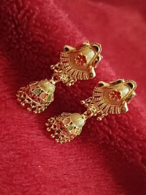 Trendy One Gram Gold and Micron Plated Brass Traditional South Screw Back Earring