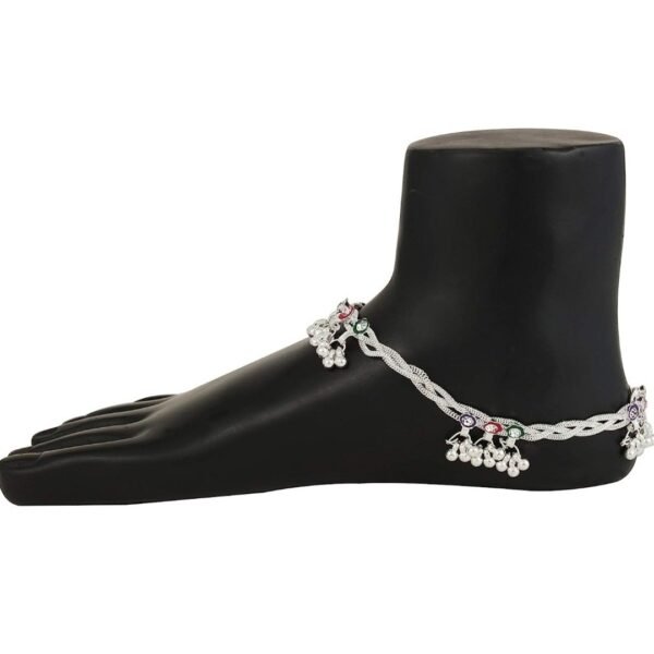Beautiful Indian Traditional Silver Plated Partywear Payal Pajeb Anklets For Women And Girls