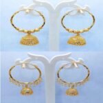 Traditional One gram Gold Plated Jewellery Chandbali Design Earring Set Combo of 2 for Girls/Women