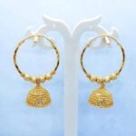 Traditional One gram Gold Plated Jewellery Chandbali Design Earring Set Combo of 2 for Girls/Women