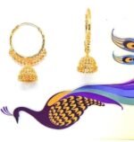 Traditional One gram Gold Plated Chandbali Design Earring Set for Girls/Women