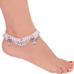 Beautiful Indian Traditional Silver Plated Partywear Payal Pajeb Anklets For Women And Girls