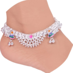 Beautiful Indian Traditional Silver Plated Partywear Payal Pajeb Anklets For Women And Girls